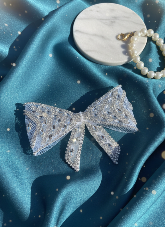 Sparkling Oversized Crystal Bow Barrette | Elegant Hair Accessory