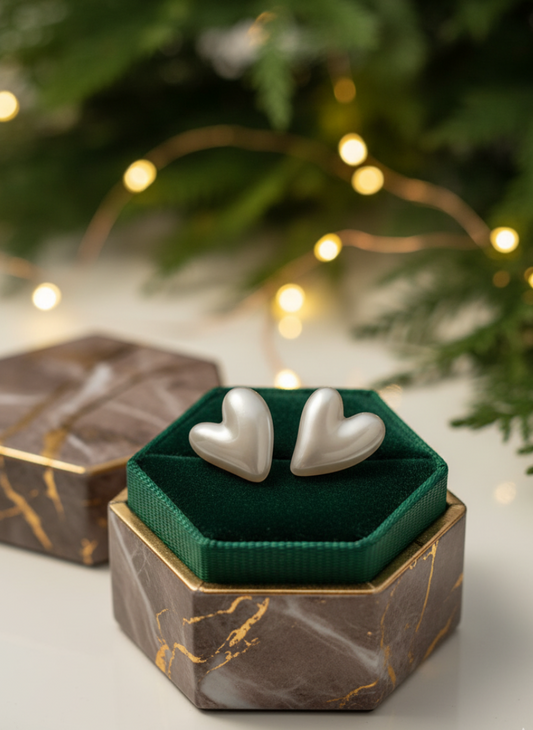 Everyday Stud Earring Bundle | Romantic Heart, Pearl, and Crystal Set