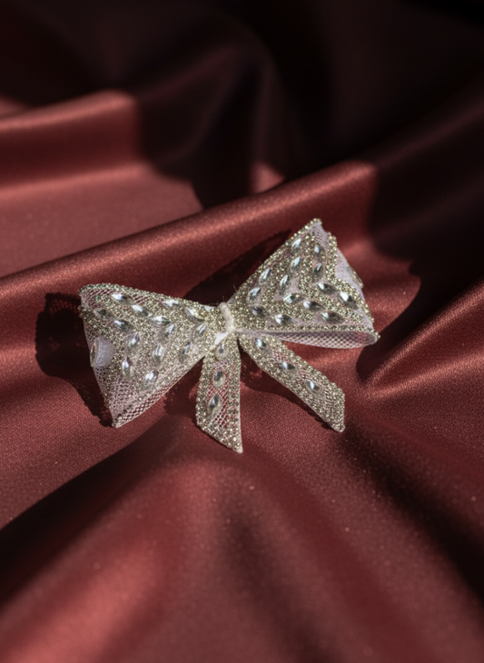 Rhinestone Embellished Organza Bow