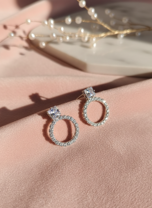 Sparkle Halo Drop Earrings