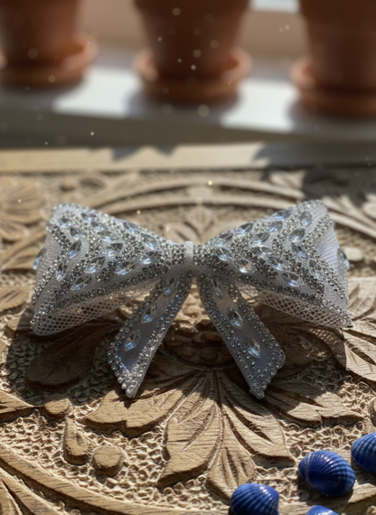 Sparkling Oversized Crystal Bow Barrette | Elegant Hair Accessory