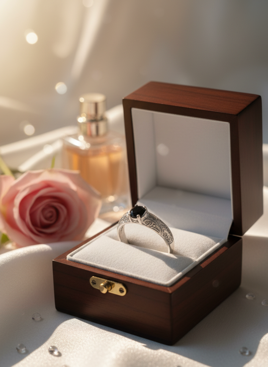 Sterling Silver Black Spinel Ring