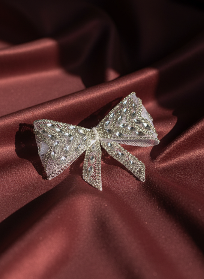 Rhinestone Embellished Organza Bow