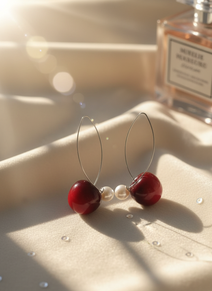 Cherry Pearl Dangler Earrings