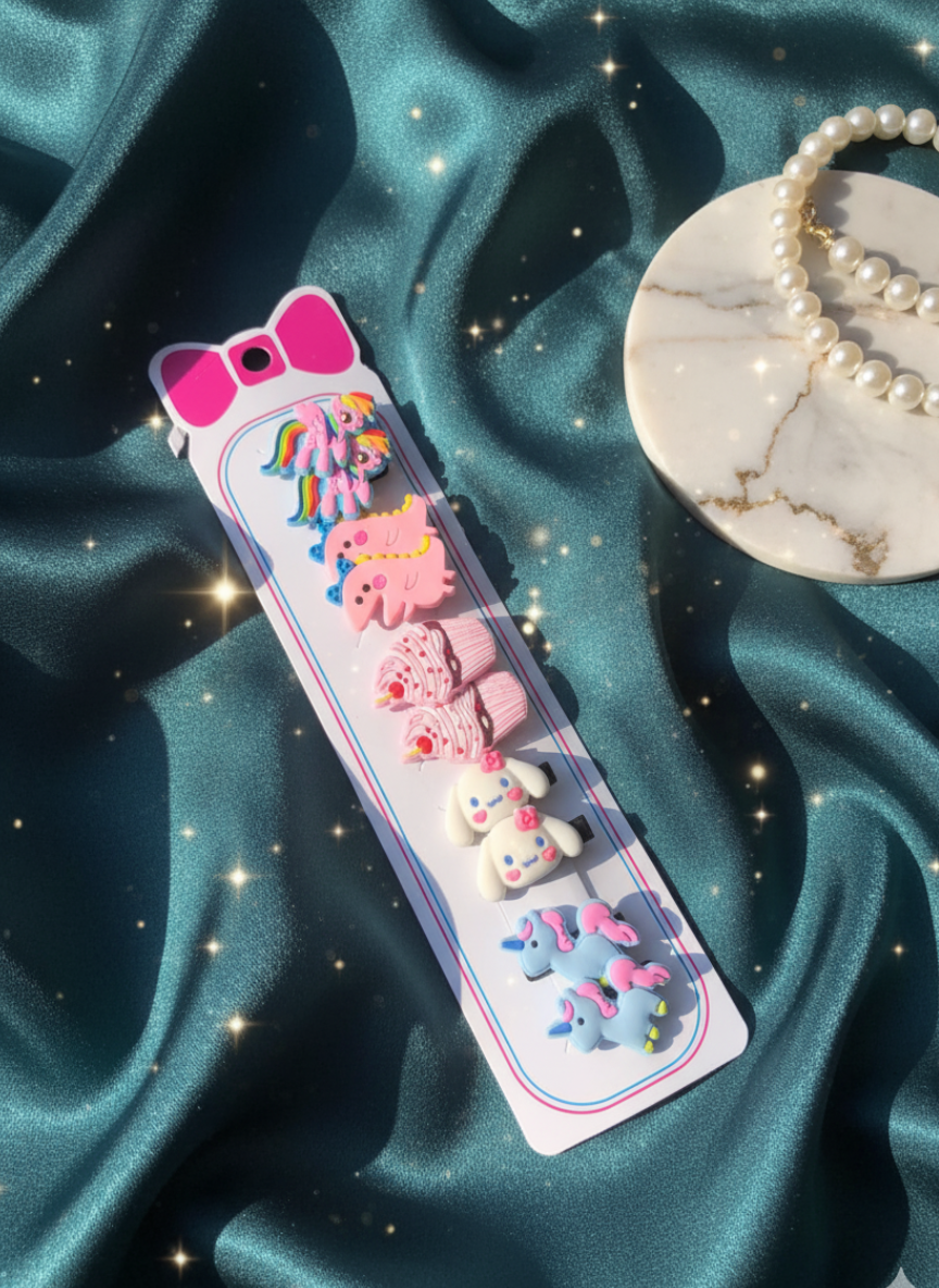 Cute Cartoon Snap Hair Clips Set - Random peace (pack of 1)