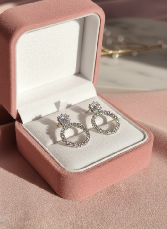 Sparkle Halo Drop Earrings