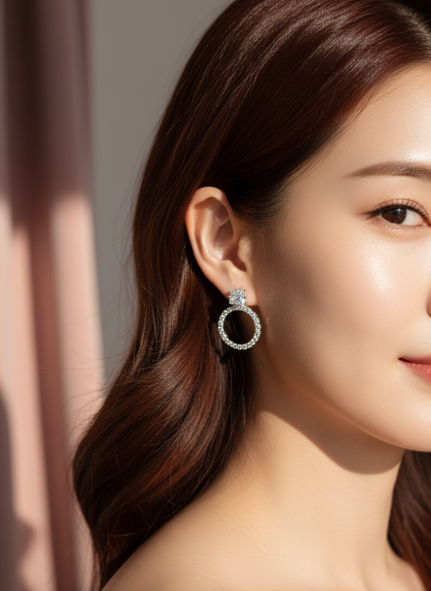 Sparkle Halo Drop Earrings