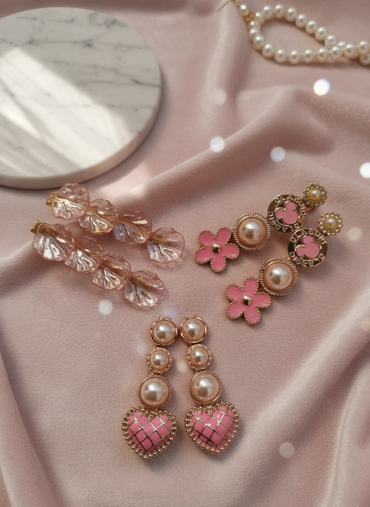 Delicate Pink Acrylic Petal Hair Clips- set of 3